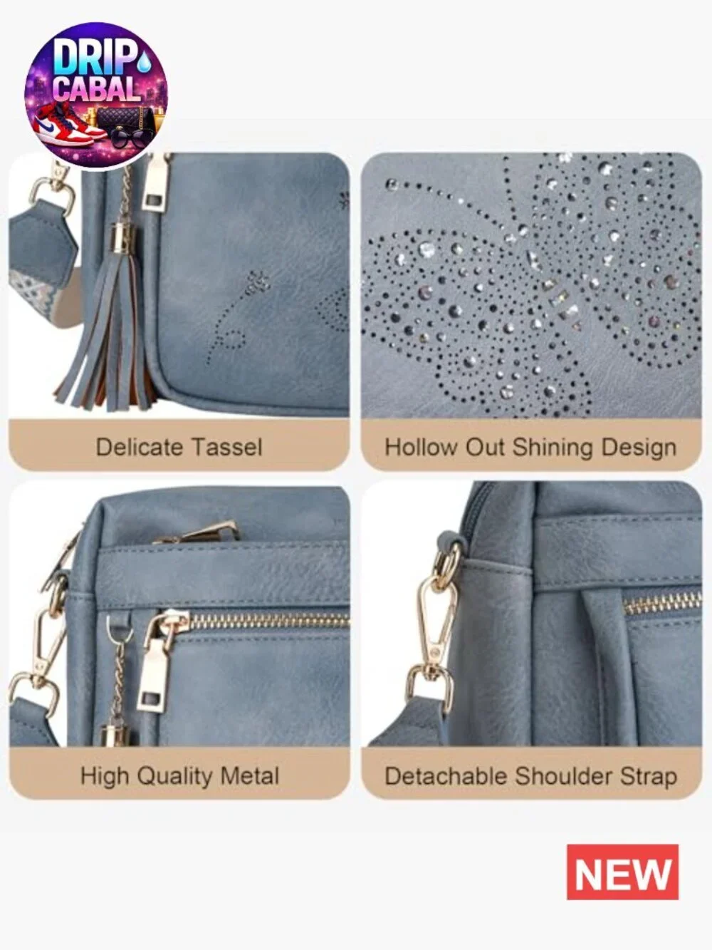 Crossbody Bag for Women Trendy Leather Purse Shoulder Handbag Butterfly Design